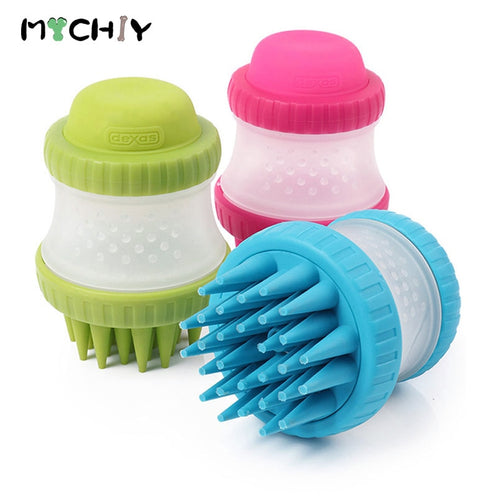 Dog Bath Brush Comb Cleaning Bath Massage Dog Cat SPA Brush Shampoo Grooming Multifunction Silicone Pet Brush Bath Tools for Dog